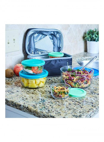 26-Piece Glass Food Storage Container With Lid Set Clear/Green/Blue