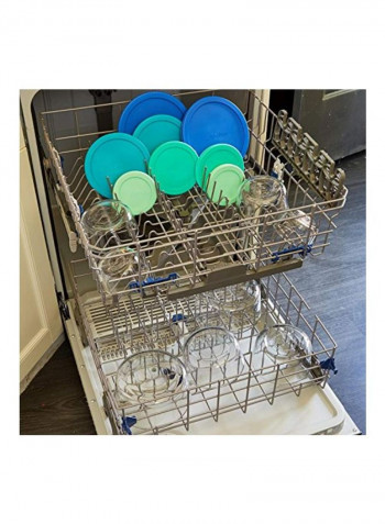 26-Piece Glass Food Storage Container With Lid Set Clear/Green/Blue