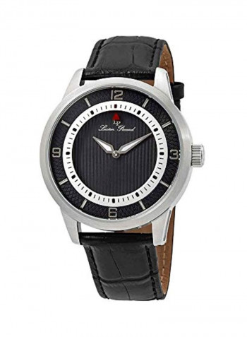 Men's Leather Analog Quartz Watch LP-15024-014