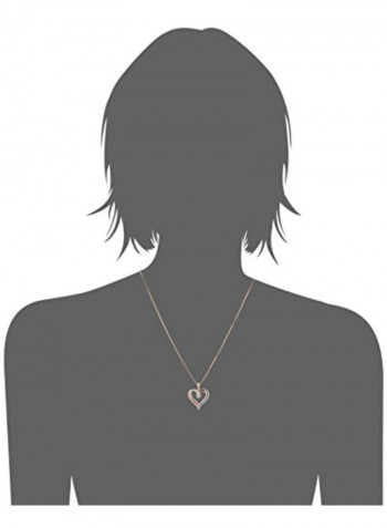 14K Sterling Silver Double Heart Necklace