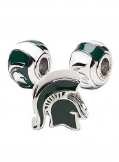 Michigan State Spartan Helmet And 2 Bead Charms Bracelet