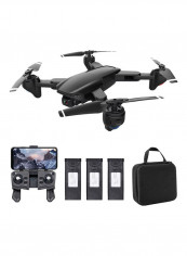 SG701 RC Drone with Camera 4K Dual Camera Wifi FPV Drone Foldable RC Quadcopter with Headless Mode Trajectory Flight with Bag 3 Battery 24.5*8*22cm