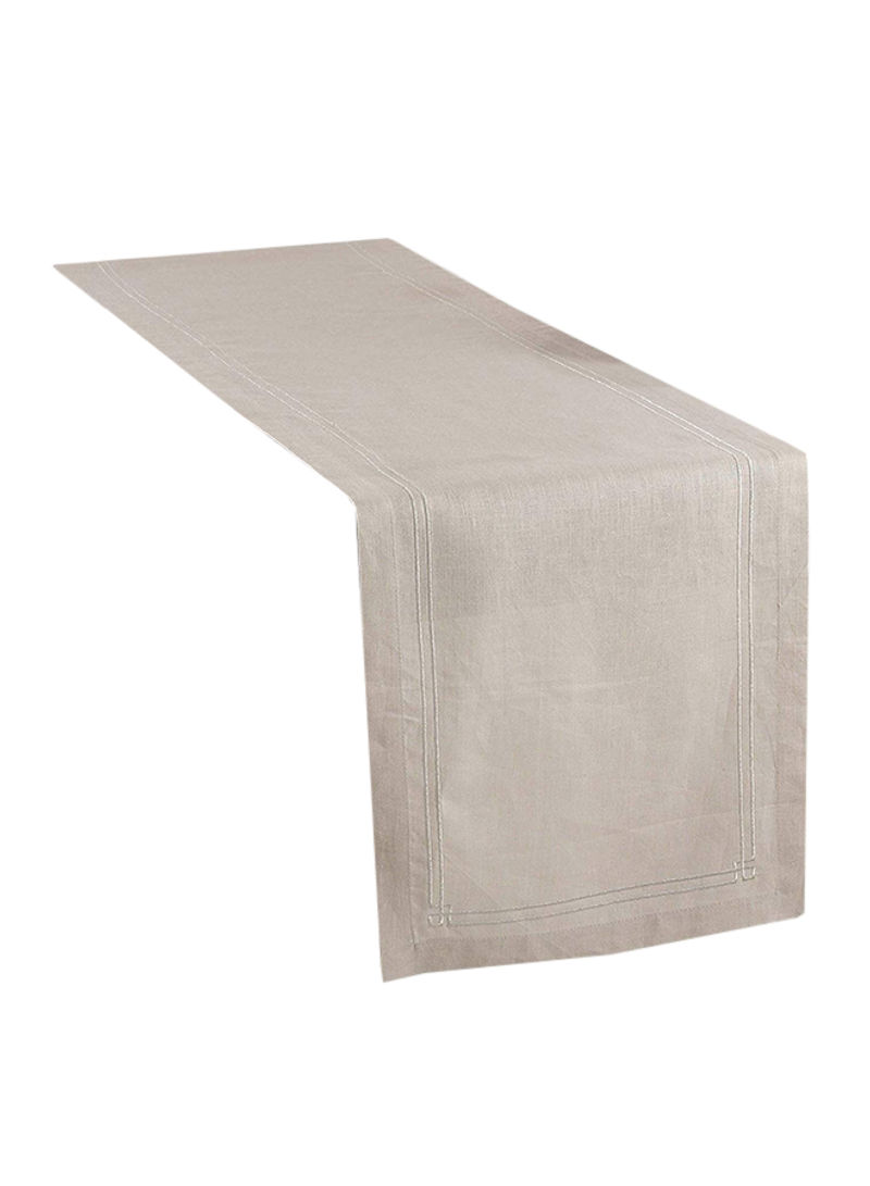 Kaitlyn Collection Embroidered Design Table Runner Beige 14 x 72inch