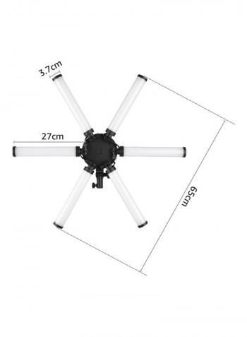 Foldable 6 Tubes Stick Beauty Light Black/White