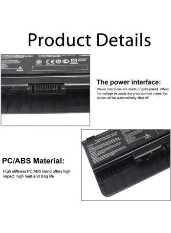 Replacement Battery For Asus ROG GL551JX 0.75x2.6x7.9inch Black