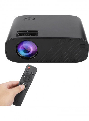 LED Projector With Remote Control Black
