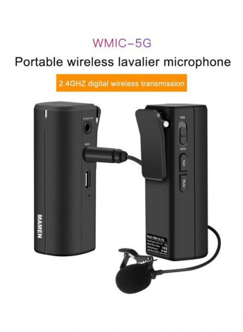 Portable Wireless Lavalier Microphone Mic D8118 Black