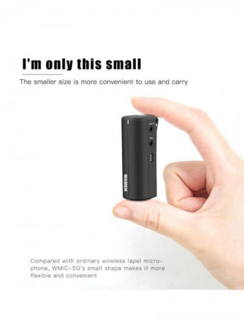 Portable Wireless Lavalier Microphone Mic D8118 Black