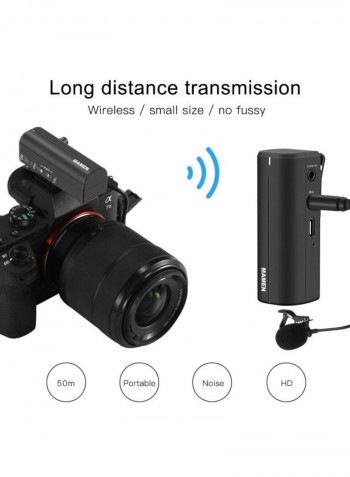 Portable Wireless Lavalier Microphone Mic D8118 Black