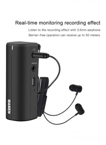 Portable Wireless Lavalier Microphone Mic D8118 Black