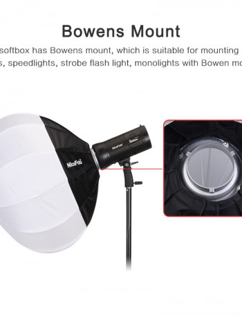 Foldable Lantern Style Ball Shape Soft Box 50cm Black/White