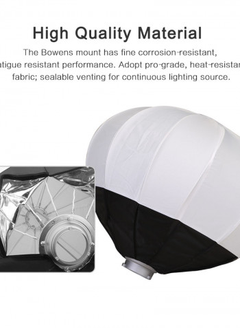 Foldable Lantern Style Ball Shape Soft Box 50cm Black/White