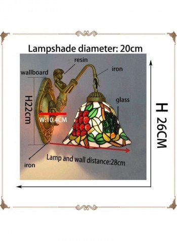 Grape Beauty Retro Stained Glass Wall Lamp Multicolour