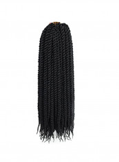 6-Piece Twist Crochet Braiding Hair Extension Black 22inch