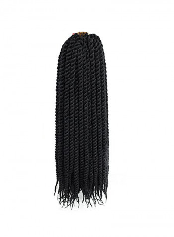 6-Piece Twist Crochet Braiding Hair Extension Black 22inch