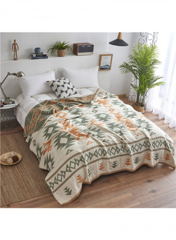 Simple Comfy Bed Blanket Cotton Green 200x230centimeter