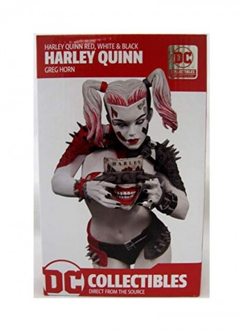 Harley Quinn Red, White And Black Metal Harley Quinn By Greg Horn Statue 8x5x4inch