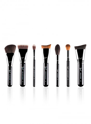 7-Piece Highlight And Contour Brush Set Black