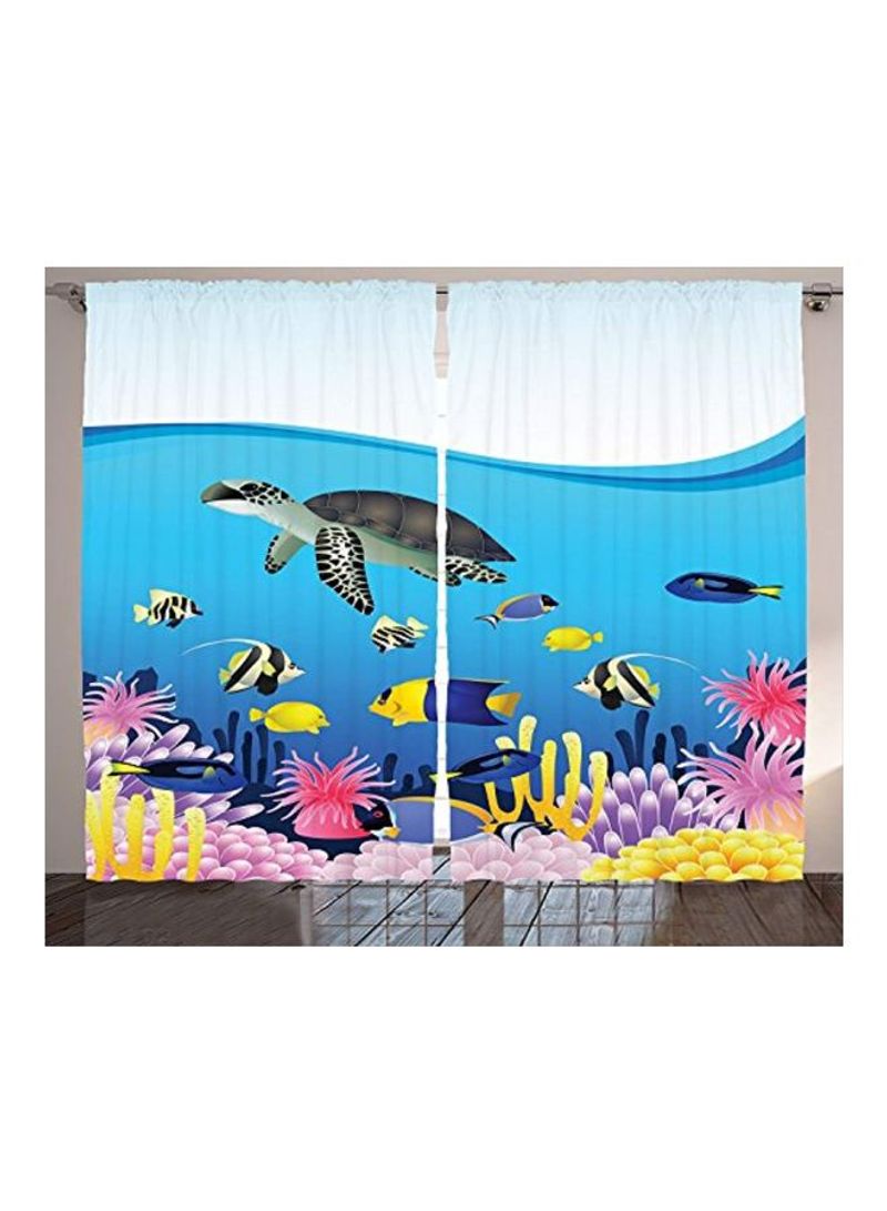 Whale Decor Collection Printed Curtain Multicolour 10.7x1.4x15.5inch
