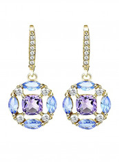 925 Sterling Silver Amethyst Dangle Earrings