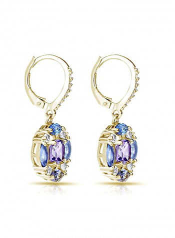 925 Sterling Silver Amethyst Dangle Earrings