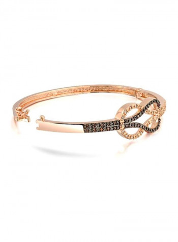 Brass Cubic Zirconia Studded Bangle Gold/Black/White