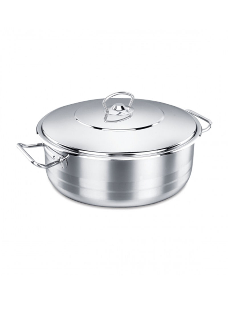 Low Casserole With Lid Silver 45L