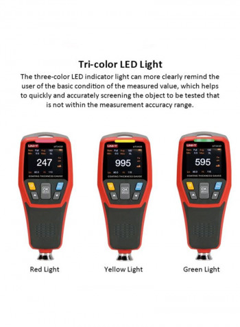UT343D Digital Paint Coating Thickness Test Meter With USB Data Function Red