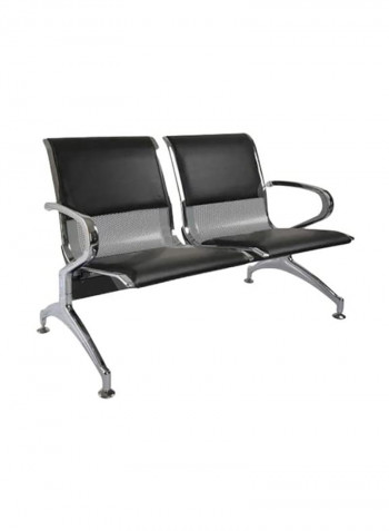2-Seater Metal Bench Grey