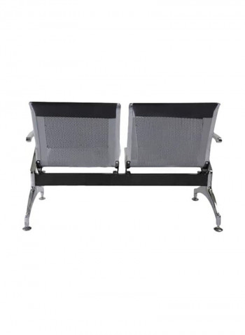 2-Seater Metal Bench Grey