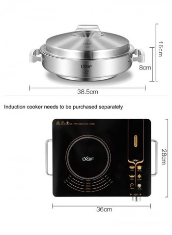 Stainless Steel Steamer Cooking Pot Multicolor 44x34x12cm
