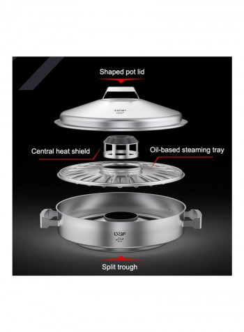 Stainless Steel Steamer Cooking Pot Multicolor 44x34x12cm