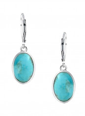 925 Sterling Silver Oval Dangle Earrings