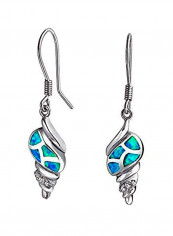 925 Sterling Silver Tropical Beach Seashell Dangle Earrings
