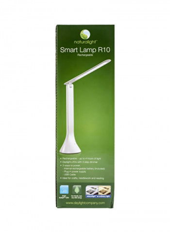 Smart Rechargeable Desk Lamp White 3.1x3.1x10inch