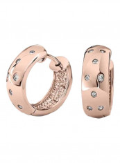 925 Sterling Silver Cubic Zirconia Studded Hoop Earrings