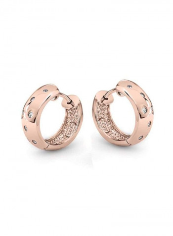 925 Sterling Silver Cubic Zirconia Studded Hoop Earrings