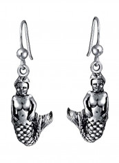 925 Sterling Silver Mermaid Dangle Earrings