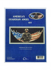 14-Piece Guardian Angel Cross Stitch Kit Blue/Red/Beige