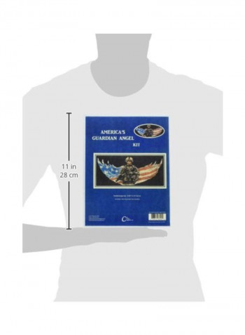 14-Piece Guardian Angel Cross Stitch Kit Blue/Red/Beige