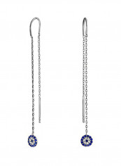 925 Sterling Silver 0.38 Carat Cubic Zirconia Studded Threader Earrings