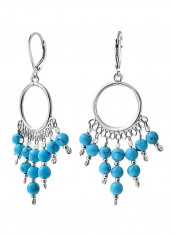 925 Sterling Silver Fringe Dangling Beads Earrings