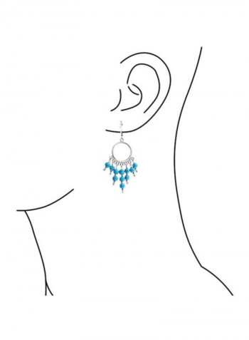 925 Sterling Silver Fringe Dangling Beads Earrings
