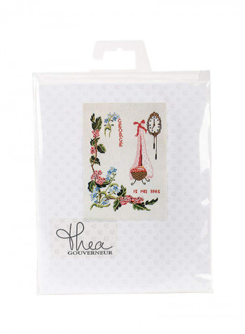 Counted Cross Stitch Kit Green/Pink/Brown