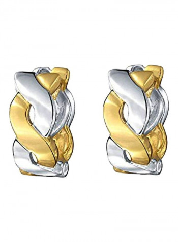 925 Sterling Silver Infinity Twist Rope Huggie Hoop Earrings