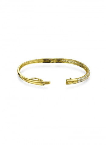 Brass 14 Karat Gold Plated Cubic Zirconia Studded Bangle