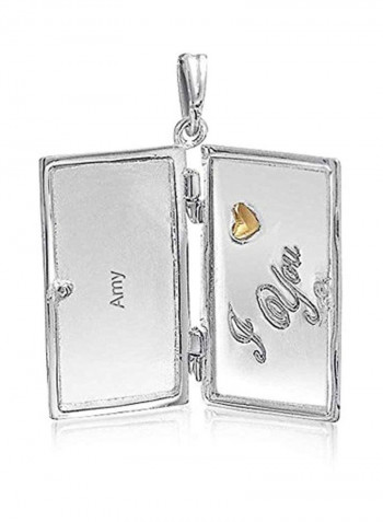 925 Sterling Silver Letter Engraved Pendant Necklace