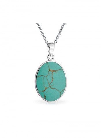 925 Sterling Silver Turquoise Studded Tree Of Life Pendant Necklace