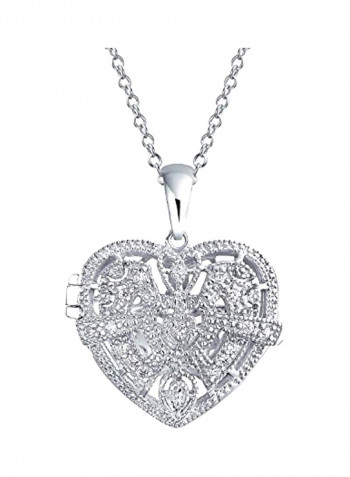 925 Sterling Silver Heart Shape Pendant Necklace