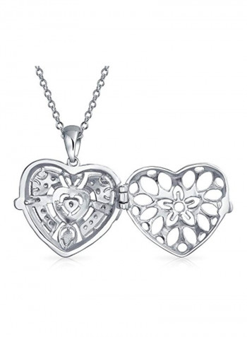 925 Sterling Silver Heart Shape Pendant Necklace